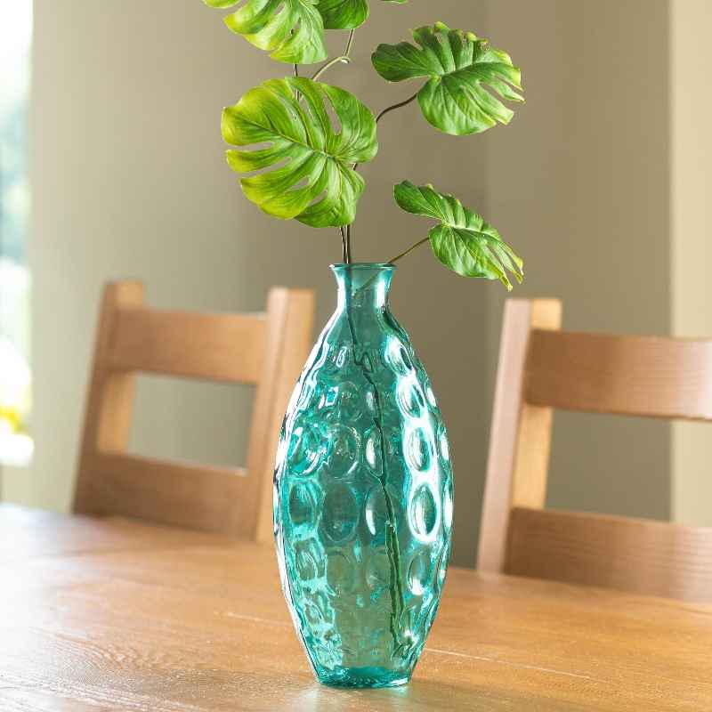 Dune Tall Recycled Dimpled Glass Vase, 12